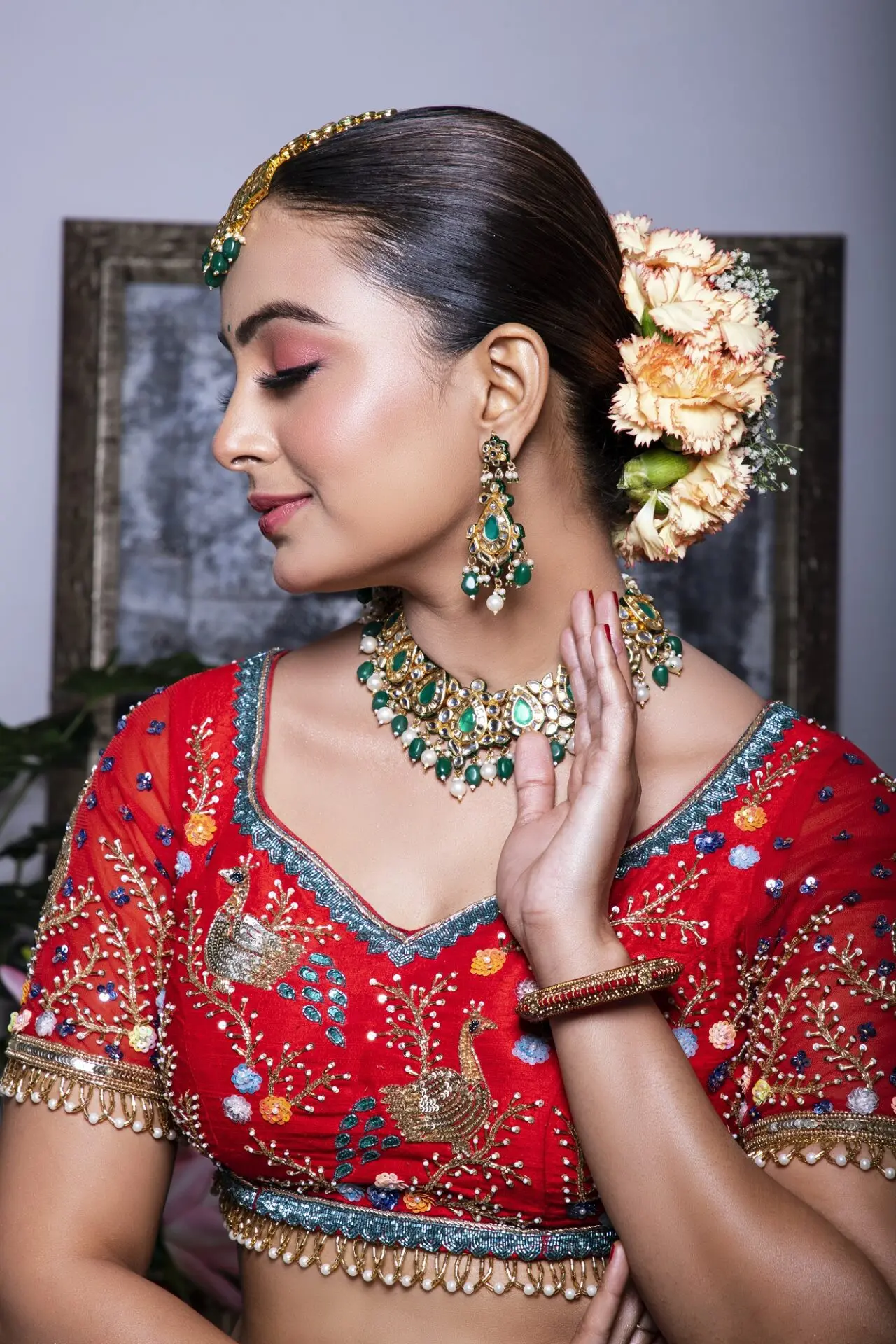 Waterproof and matte airbrush bridal makeup perfect for humid summer weddings in Delhi NCR